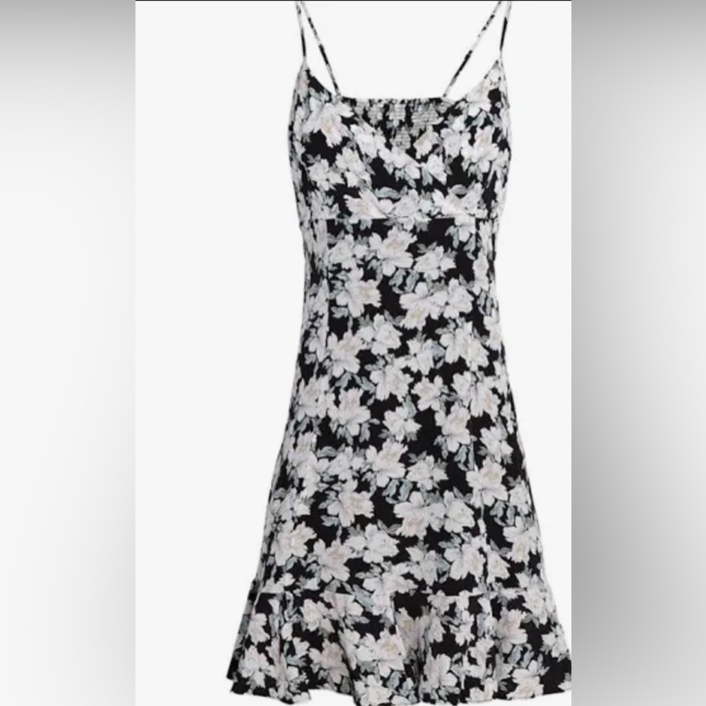 Intermix Monique printed silk floral mini dress size 6
